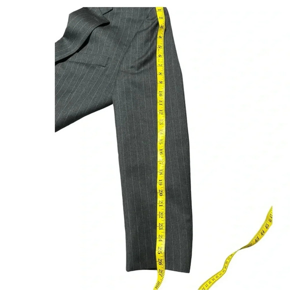 Lauren Ralph Lauren Pure New Wool‎ Blazer Sports Coat Gray Pinstripe - Picture 6 of 12